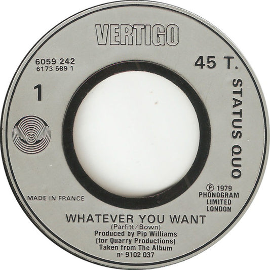 Status Quo - Whatever You Want (7", Single)