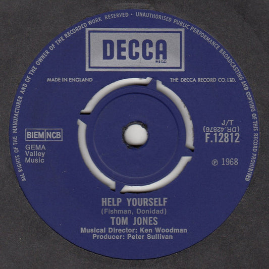 Tom Jones - Help Yourself (7", Single)