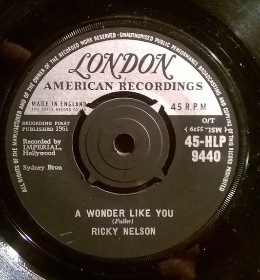Ricky Nelson (2) - A Wonder Like You / Everlovin' (7", Single)
