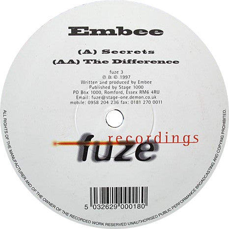 Embee - Secrets / The Difference (12")