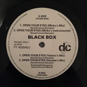 Black Box - Open Your Eyes (The Groove Groove Melody Remixes) (12", Promo)