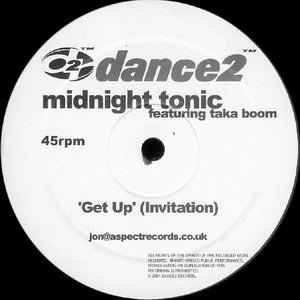 Midnight Tonic featuring Taka Boom - Get Up (Invitation) (12", Promo)