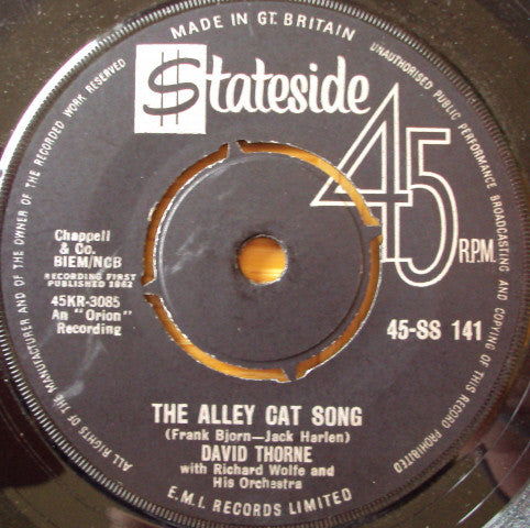 David Thorne With Richard Wolfe And His Orchestra - The Alley Cat Song (7", Single)