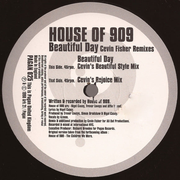 House Of 909 - Beautiful Day (Cevin Fisher Remixes) (12