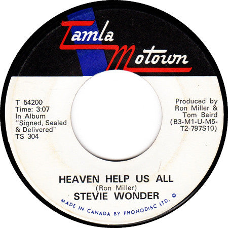 Stevie Wonder - Heaven Help Us All (7", Single)