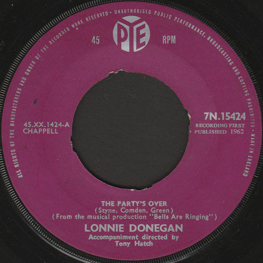 Lonnie Donegan - The Party's Over (7", Single)