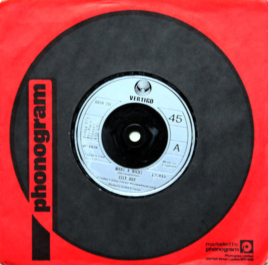 City Boy - What A Night (7", Single)