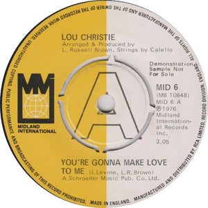 Lou Christie - You're Gonna Make Me Love You / Fantasies (7", Single, Promo)