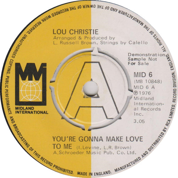 Lou Christie - You're Gonna Make Me Love You / Fantasies (7