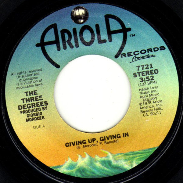 The Three Degrees - Giving Up, Giving In (7")
