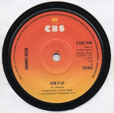 Johnny Nash - Stir It Up / Cream Puff (7