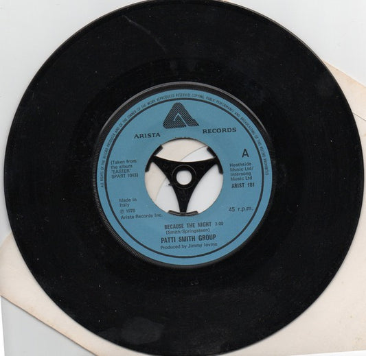Patti Smith Group - Because The Night / God Speed (7", Single, Ita)