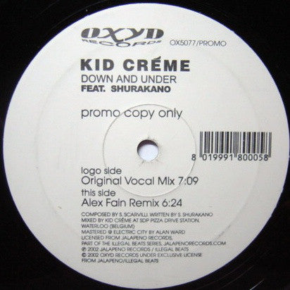 Kid Crème Feat. Shurakano* - Down And Under (12", Promo)