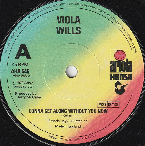 Viola Wills - Gonna Get Along Without You Now (7", Single)