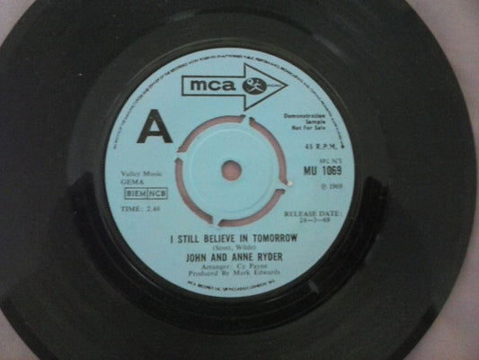John & Anne Ryder - I Still Believe In Tomorrow (7", Single, Promo)