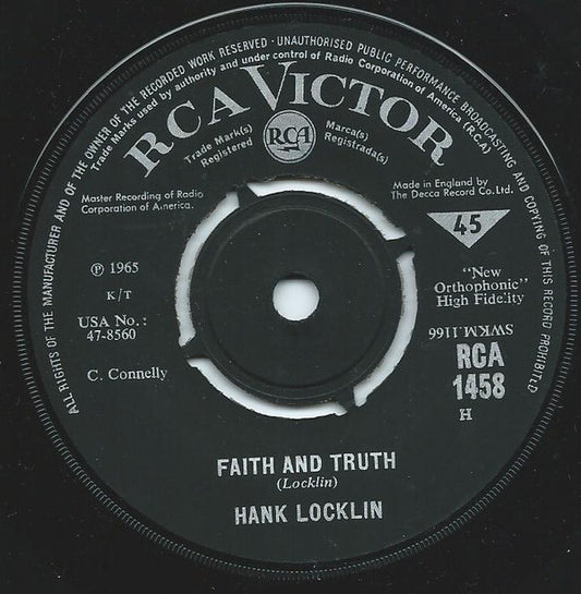 Hank Locklin - Faith And Truth (7", Single)
