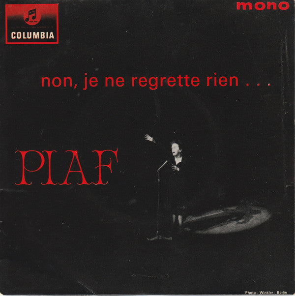 Piaf* - Non, Je Ne Regrette Rien... (7", EP, Mono)