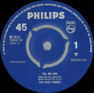 The Four Pennies - Tell Me Girl  /  Juliet (7", Single, 3pr)