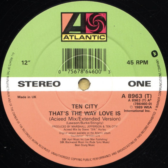 Ten City - That's The Way Love Is (Acieed Mix/Extended Version) (12