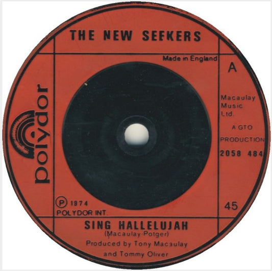 The New Seekers - Sing Hallelujah (7", Sol)
