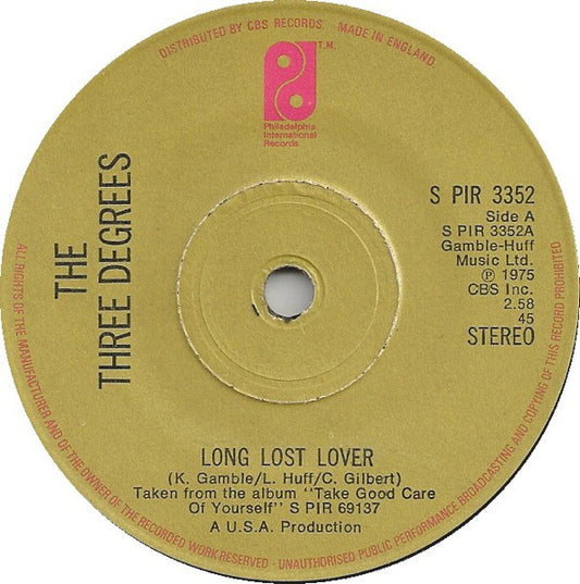 The Three Degrees - Long Lost Lover (7")
