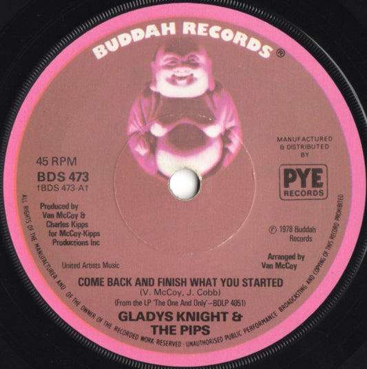 Gladys Knight & The Pips* - Come Back And Finish What You Started (7", Single)