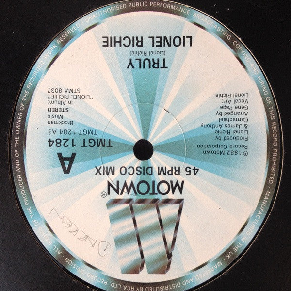 Lionel Richie - Truly (12")
