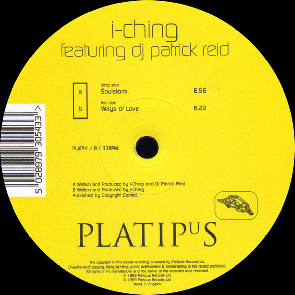 I-Ching Featuring DJ Patrick Reid* - Soulstorm / Ways Of Love (12